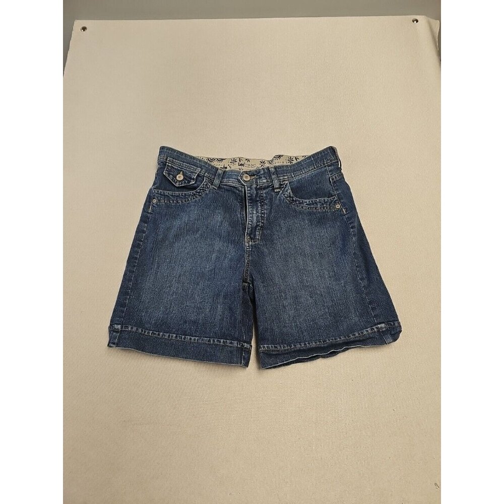 Lee Comfort Waistband Denim Shorts Womens 10 Medium Wash Stretch Blue 3750180